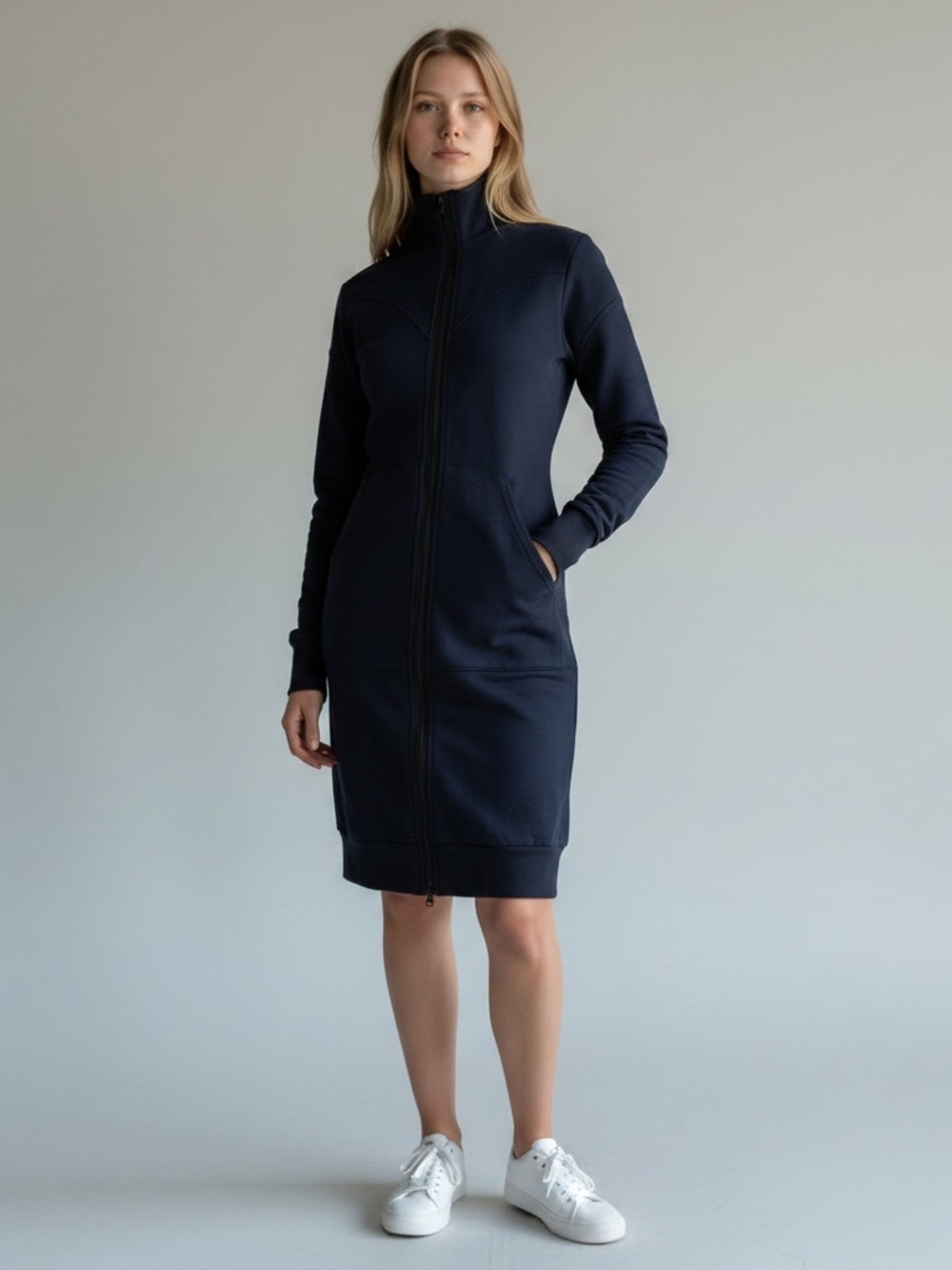 Prairie Underground Long Cloak Blue 100% Organic Cotton Hourglass Pockets USA Sm - Picture 2 of 12